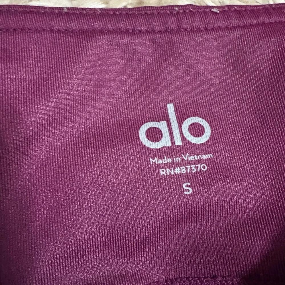 Alo Yoga Idol Leggings Purple Ruched Pocket Tight Size Small Long